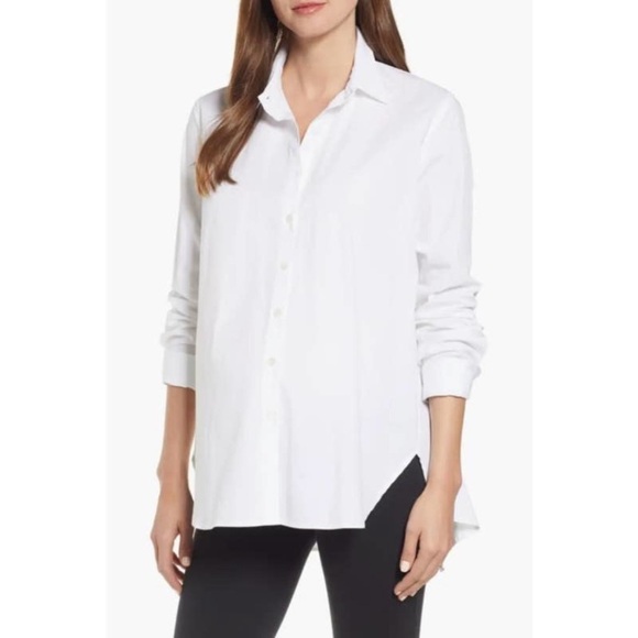 Hatch Women's White Button Down Shirt - Picture 1 of 9